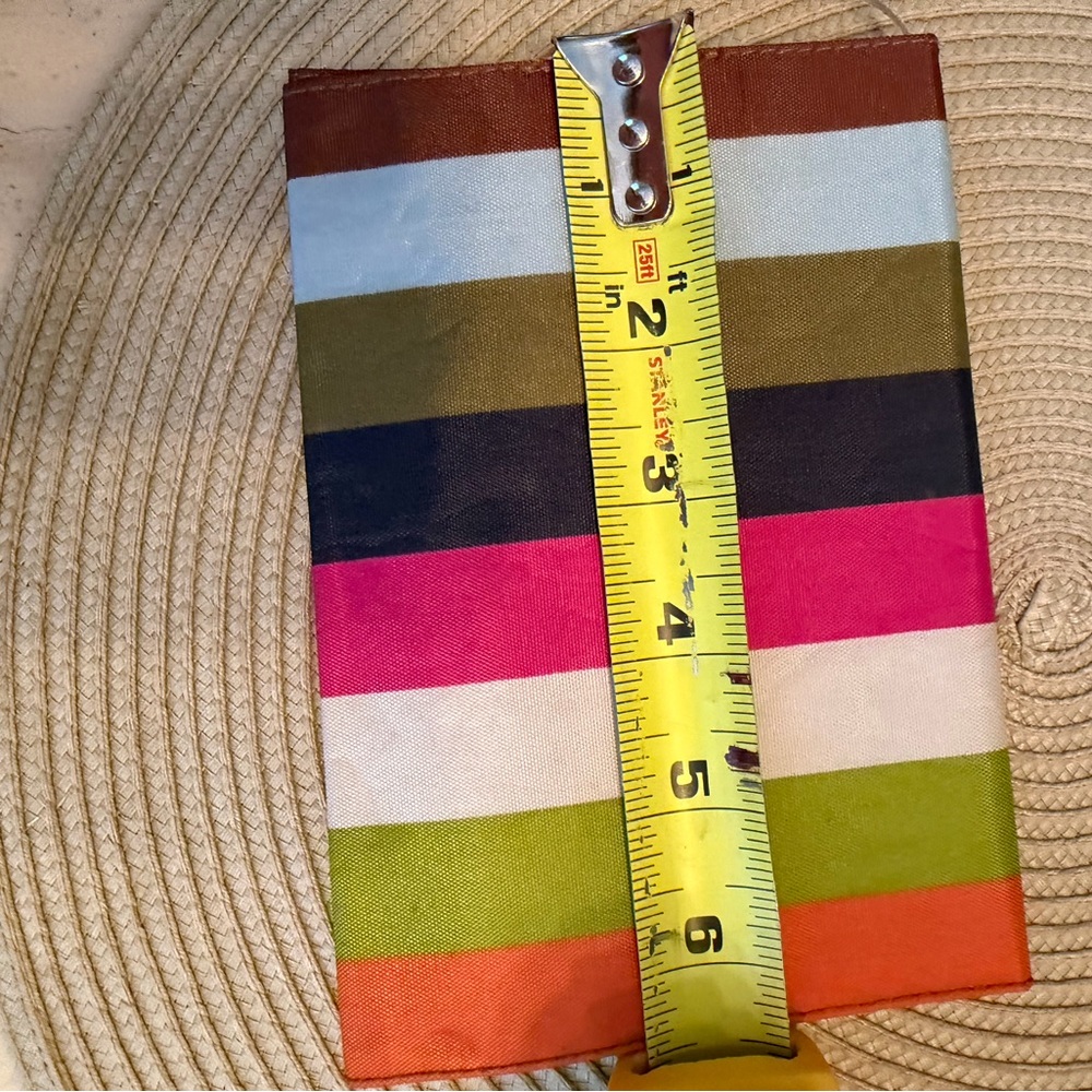 Coach Legacy Striped Canvas Envelope Pouch with Gold Logo for Passport/Ledger - Picture 8 of 9